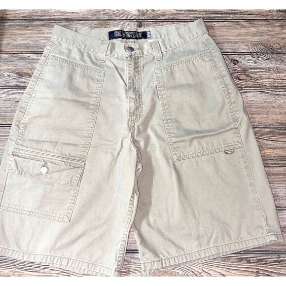 Vtg Levi's Silvertab Shorts 34 Waist y2K 90's Cargo Style Beige Khaki Chino - Picture 1 of 4